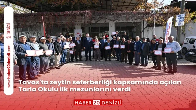 Tavas'ta zeytin seferberliği kapsamında açılan Tarla Okulu ilk mezunlarını verdi