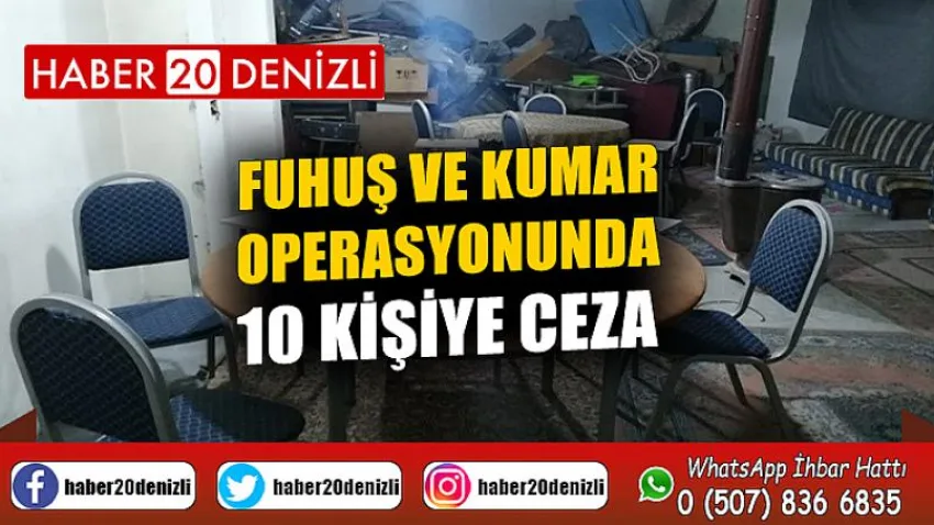 Fuhuş ve kumar operasyonunda 10 kişiye ceza