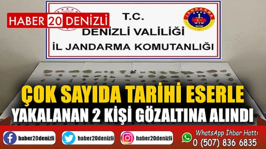 Çok sayıda tarihi eserle yakalanan 2 kişi gözaltına alındı
