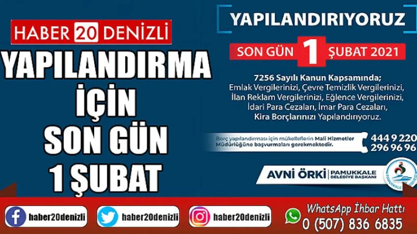 Yapılandırma için Son Gün 1 Şubat