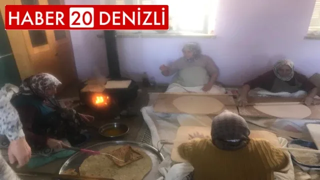 Çal’da, 7-10 gün dayanıklı katmer ve çörek yapımı için kadınlar seferberlik başlattı.