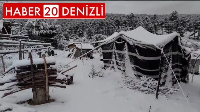 Denizli Nisan’ı karla karşıladı