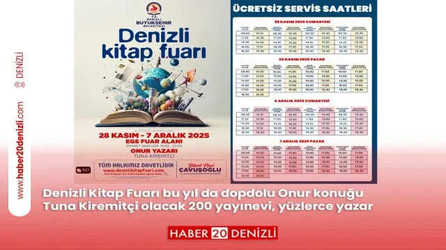 Denizli Kitap Fuarı bu yıl da dopdolu Onur konuğu Tuna Kiremitçi olacak 200 yayınevi, yüzlerce yazar