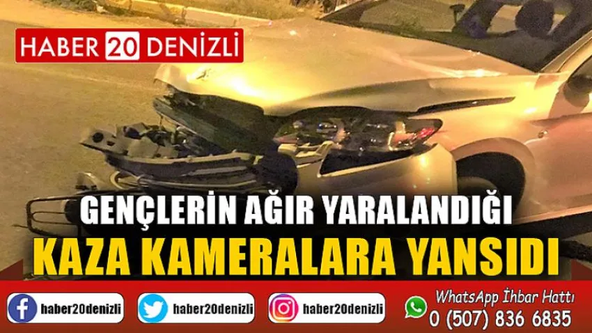 Gençlerin ağır yaralandığı kaza kameralara yansıdı