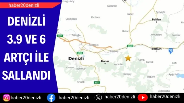 Denizli 3.9 ve 6 artçı ile sallandı