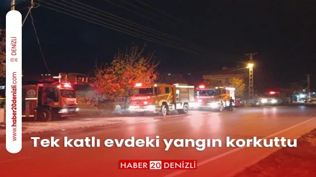 Tek katlı evdeki yangın korkuttu