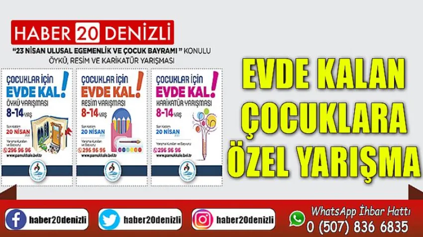 Pamukkale Belediyesi’nden Evde Kalan Çocuklara Özel Yarışma
