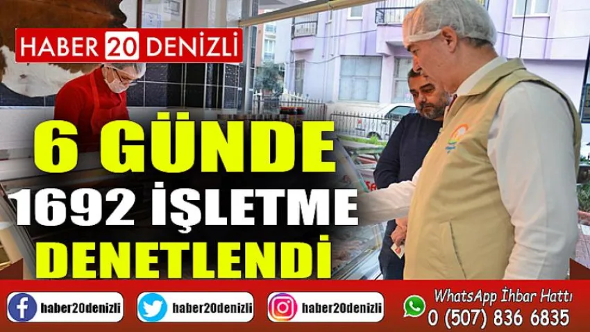 6 Günde 1692 İşletme Denetlendi