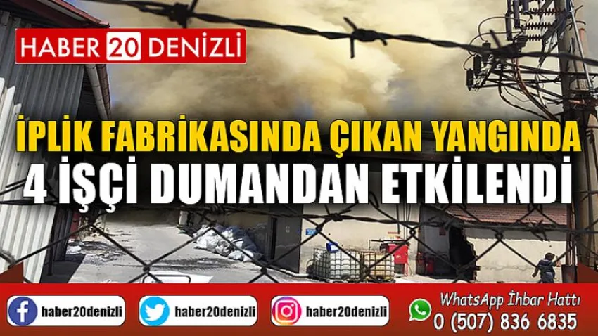 İplik fabrikasında çıkan yangında 4 işçi dumandan etkilendi
