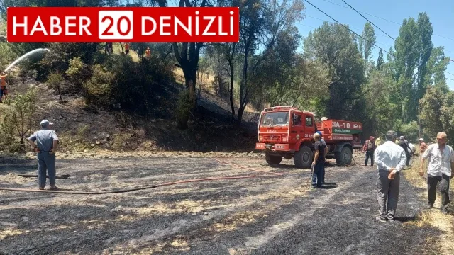 Anız yangını ormana sıçramadan söndürüldü