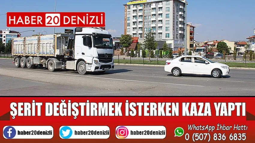 Dikkatsiz sürücü şerit değiştirmek isterken kaza yaptı
