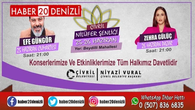 Çivril 1. Nilüfer Şenliği ile Coşacak