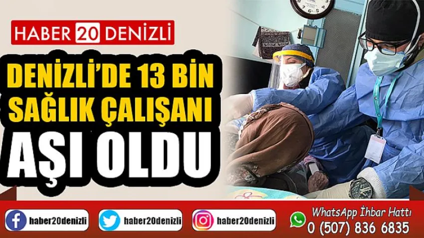 Denizli’de 13 bin sağlık çalışanı aşı oldu