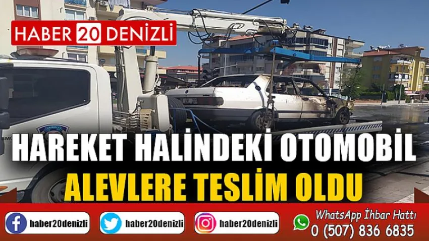 Hareket halindeki otomobil alevlere teslim oldu