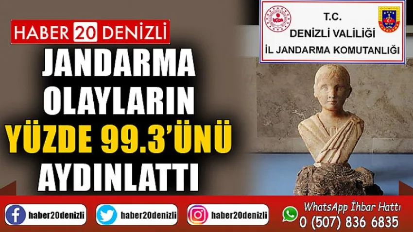 Jandarma olayların yüzde 99.3’ünü aydınlattı