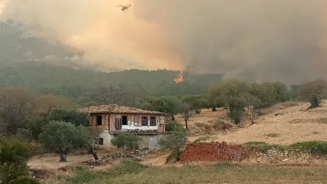 Denizli-Aydın il sınırında 4 gündür devam eden yangında bir köy tahliye ediliyor
