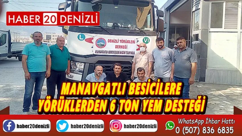 Manavgatlı besicilere yörüklerden 6 ton yem desteği