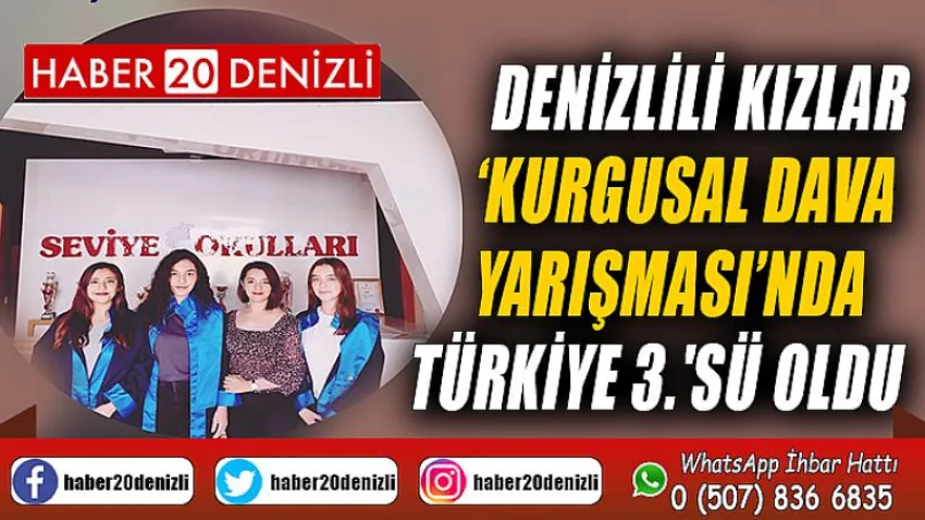 Denizlili kızlar ‘Kurgusal Dava Yarışması’nda Türkiye 3.'sü oldu