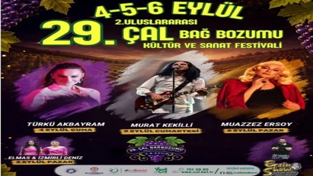 Çal'da 3 gün sürecek Bağ Bozumu Festivali başlıyor
