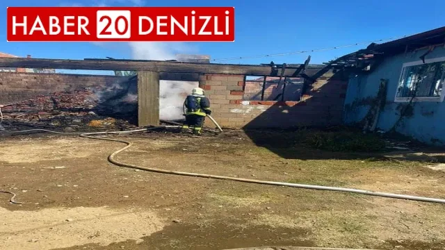 Alevlerin sardığı evden geriye döküntüler kaldı