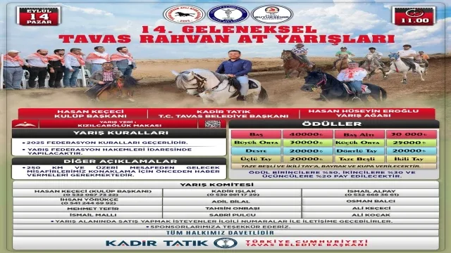 Rahvan atlar 14. kez Tavas Ovasında koşacak