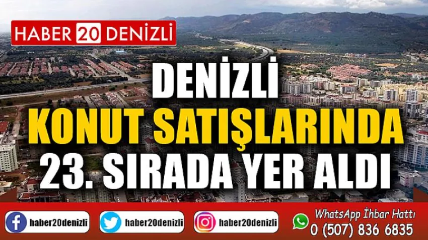 Denizli konut satışlarında 23. sırada yer aldı