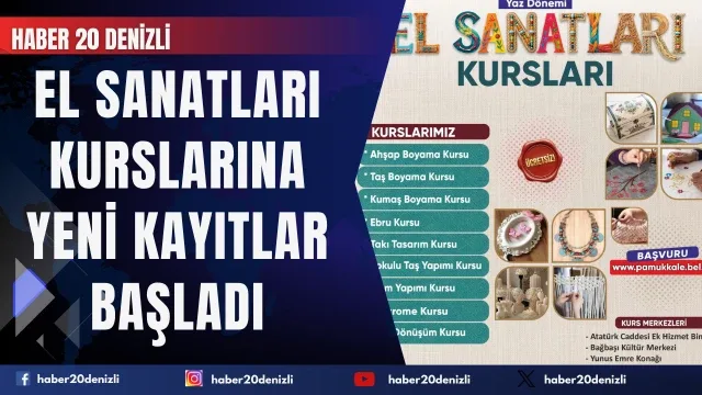 Pamukkale’de Ücretsiz El Sanatları Kurslarına Yeni Kayıtlar Başladı