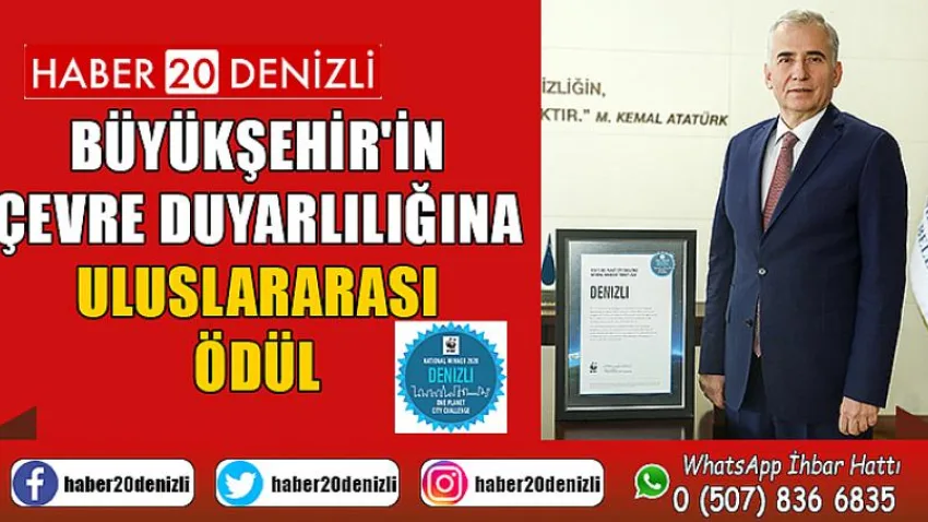 Büyükşehir'in çevre duyarlılığına uluslararası ödül
