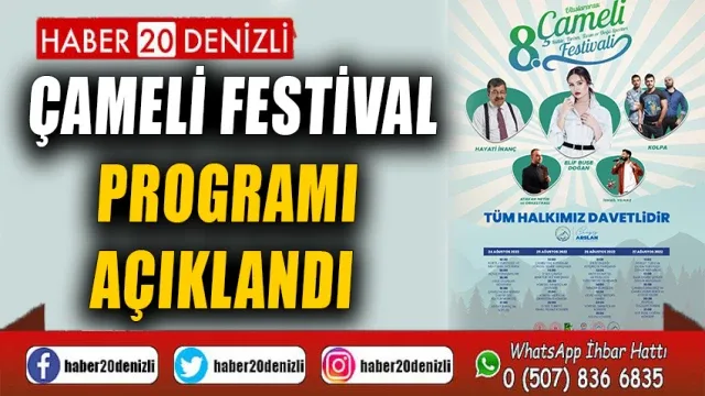 Çameli Festival Programı Açıklandı
