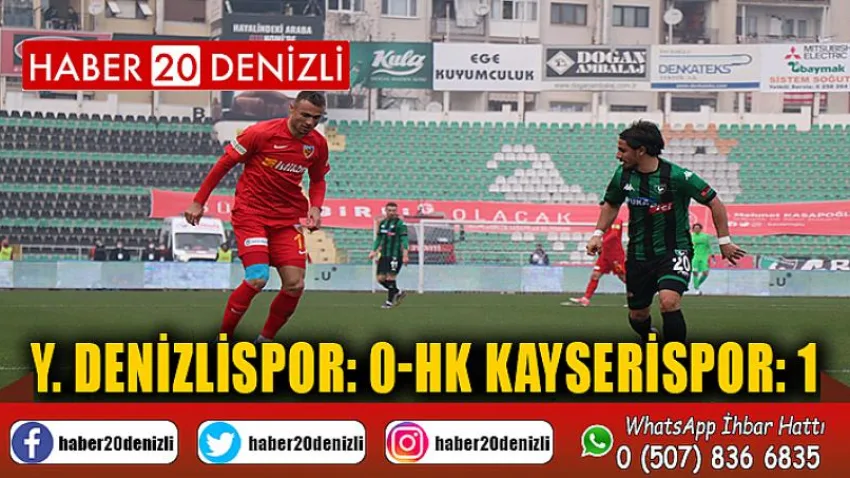 Y. Denizlispor: 0 - HK Kayserispor: 1