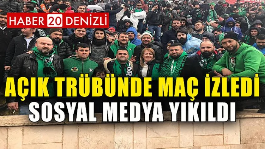 Açık Trübünde Maç İzledi... Sosyal Medya Yıkıldı