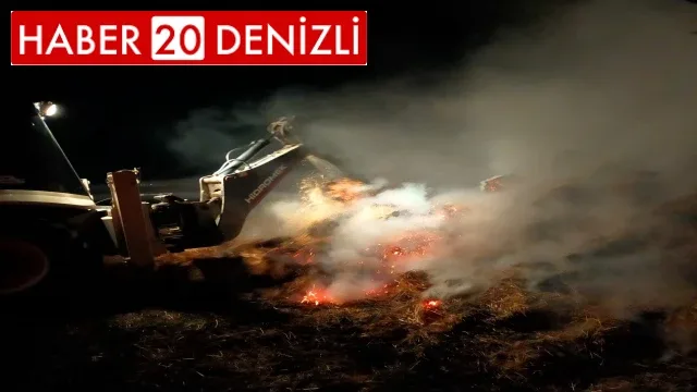 Alev alev yanan samanlar geceyi aydınlattı