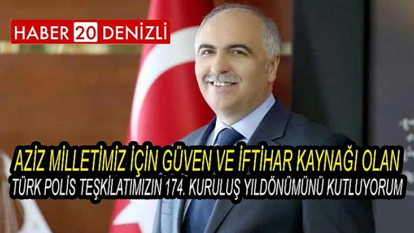 Aziz milletimiz için güven ve iftihar kaynağı olan Türk Polis Teşkilatımızın 174. kuruluş yıldönümünü kutluyorum