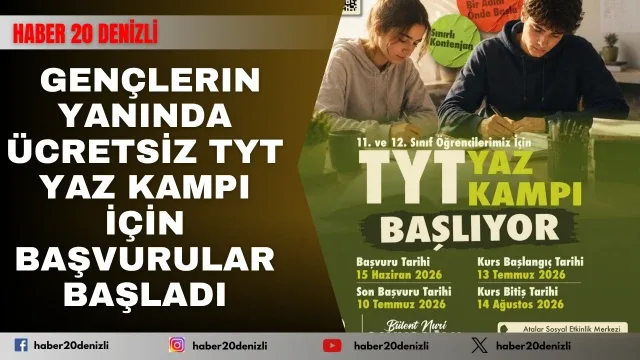 Denizli Büyükşehir üniversiteye hazırlanan gençlerin yanında Ücretsiz TYT Yaz Kampı için başvurular başladı