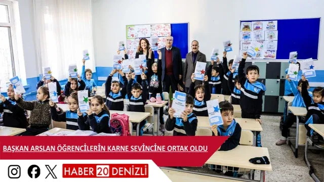 Başkan Arslan öğrencilerin karne sevincine ortak oldu