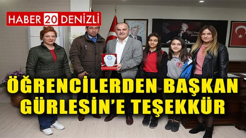 Öğrencilerden Başkan Gürlesin’e Teşekkür