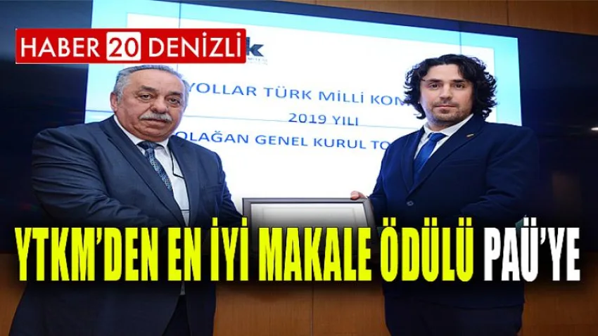 YTKM’den En İyi Makale Ödülü PAÜ’ye