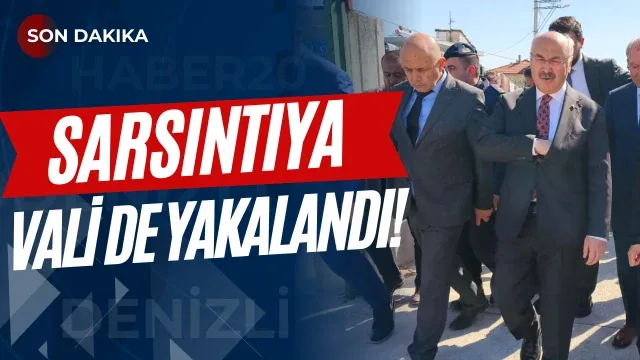 Vali Köşger açıklama yaptığı sırada artçı depreme yakalandı