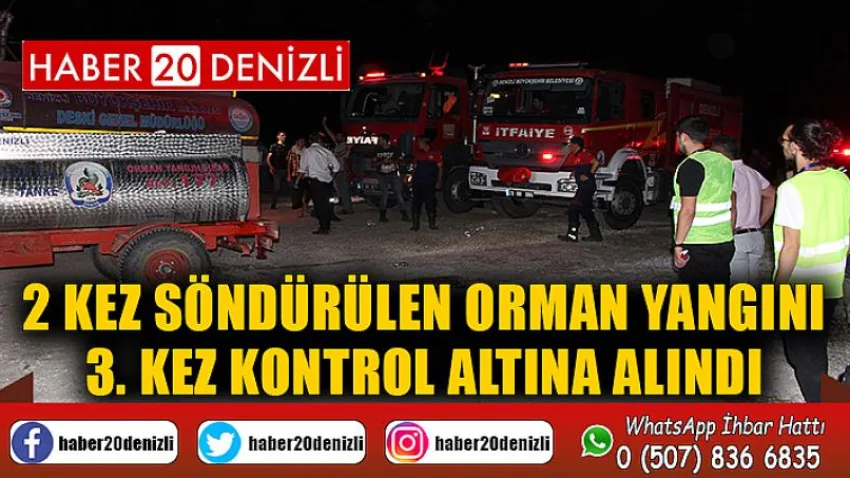 2 kez söndürülen orman yangını 3. kez kontrol altına alındı