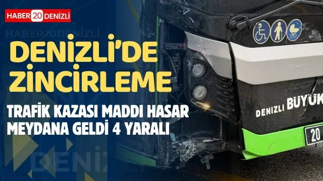 Denizli’de zincirleme trafik kazası: 4 yaralı