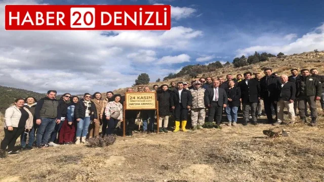 Başkan YILMAZ 24 Kasım Öğretmenler Günü için Hatıra Ormanı'nda ağaç fidanı dikti.