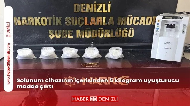 Solunum cihazının içerisinden 5 kilogram uyuşturucu madde çıktı