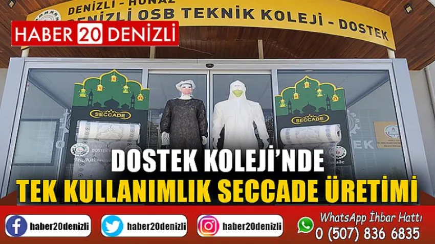 DOSTEK Koleji’nde tek kullanımlık seccade üretimi