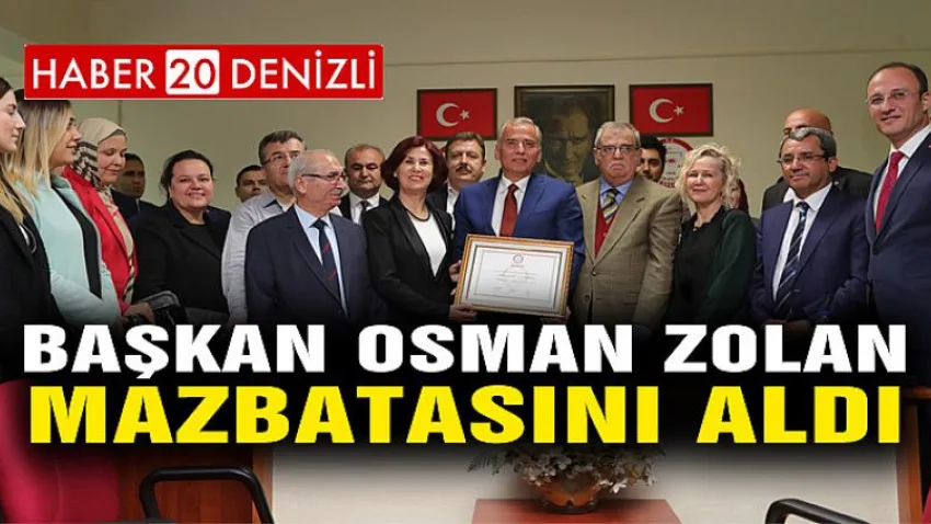 Başkan Osman Zolan Mazbatasını Aldı