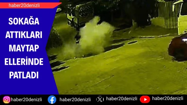 Sokağa attıkları maytap ellerinde patladı