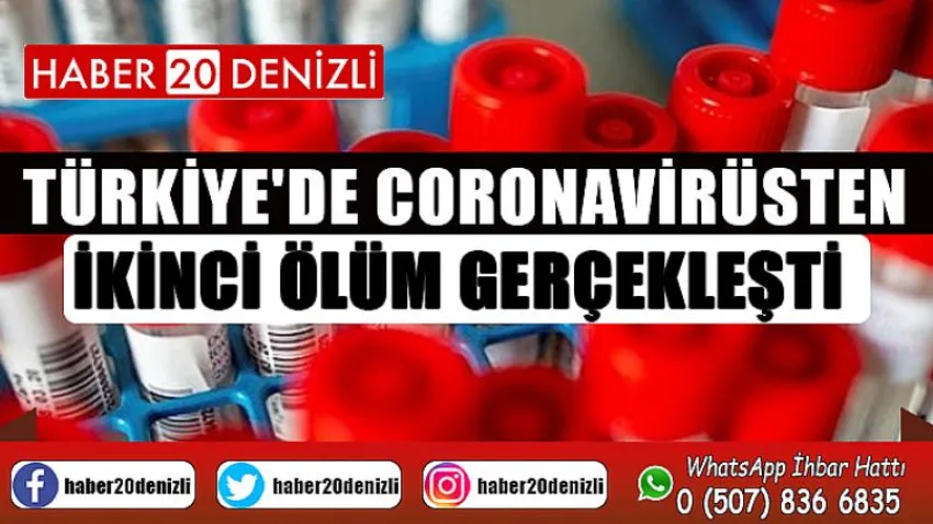 Türkiye'de koronavirüsten ikinci ölüm gerçekleşti