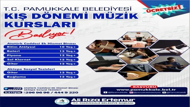 Pamukkale’de Müzik Kursları için Kayıtlar Başladı