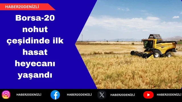 Borsa-20 nohut çeşidinde ilk hasat heyecanı yaşandı