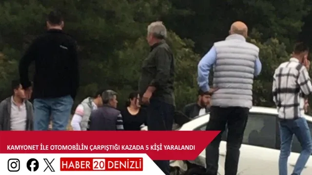 Kamyonet ile otomobilin çarpıştığı kazada 5 kişi yaralandı