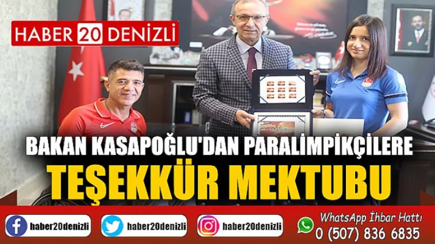 Bakan Kasapoğlu'dan paralimpikçilere teşekkür mektubu